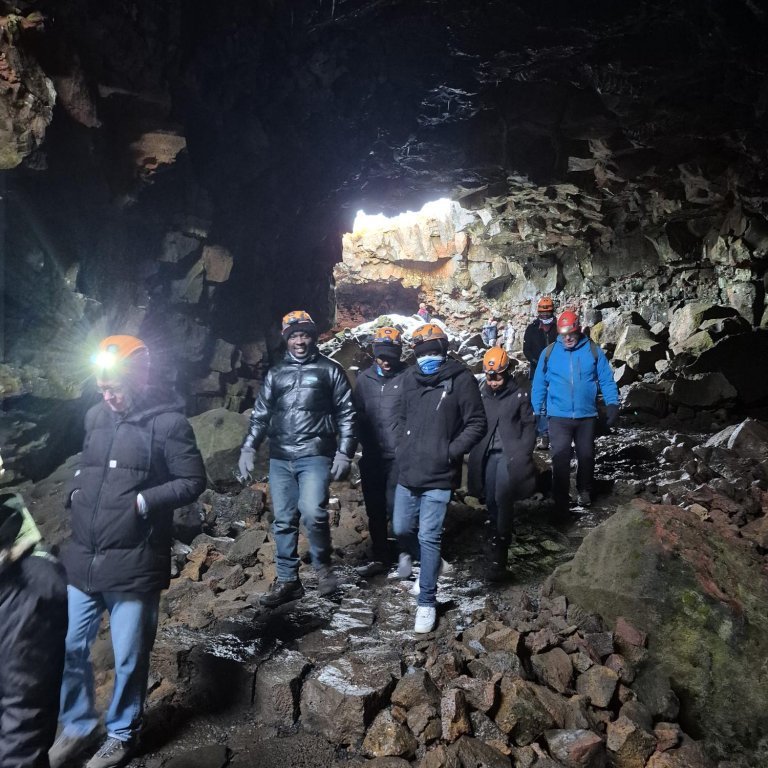 Fellows descending into the Lava Tunnel