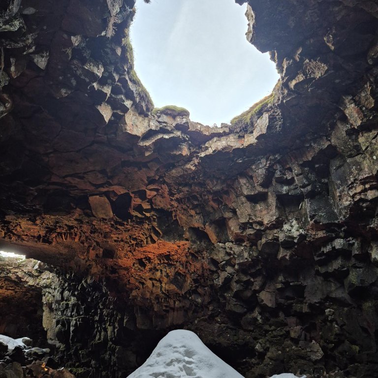 A skylight in the Lava Tunnel