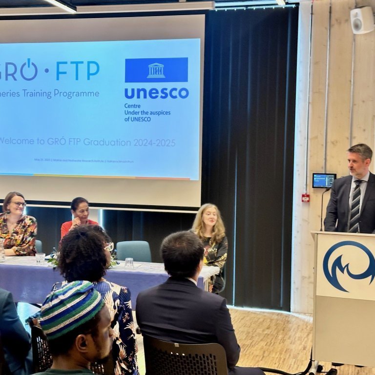 Martin Eyjólfsson, Permanent Secretary at the Ministry for Foreign Affairs, addresses the gathering.