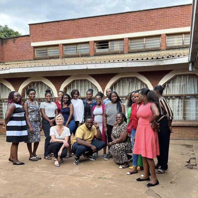 Dr. Irma Erlingsdóttir with students from the Gender and Development Studies programme at LUANAR