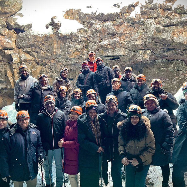 Fellows 2024-2025 visiting the magnificent lava tunnel at Raufarhólshellir.