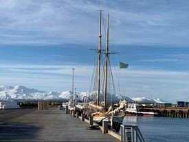 View from Húsavík harbour out across Skjálfandi Bay 