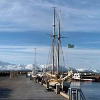 View from Húsavík harbour out across Skjálfandi Bay