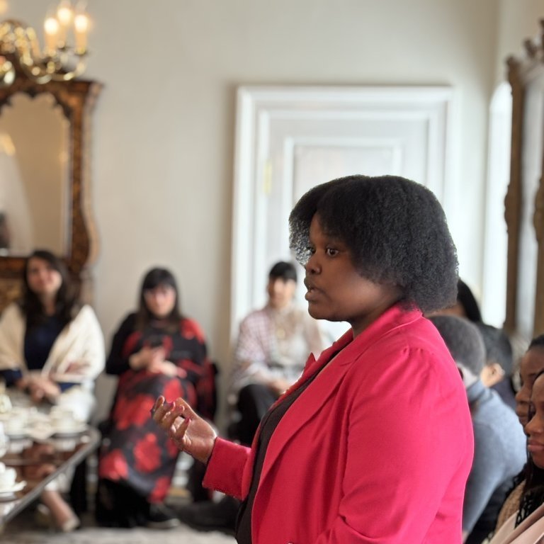Prudence Chavula giving her speech