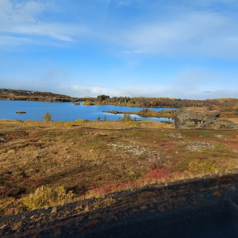 A beautiful autumn day at Lake Mývatn