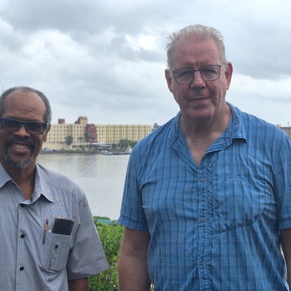 Mr. Milton Haughton, CRFM Executive Director, and Mr. Thor Asgeirsson, GRO FTP director in Belize city.