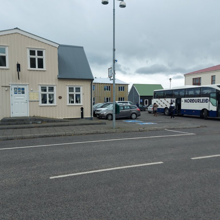 Arriving in Sauðárkrókur for lunch
