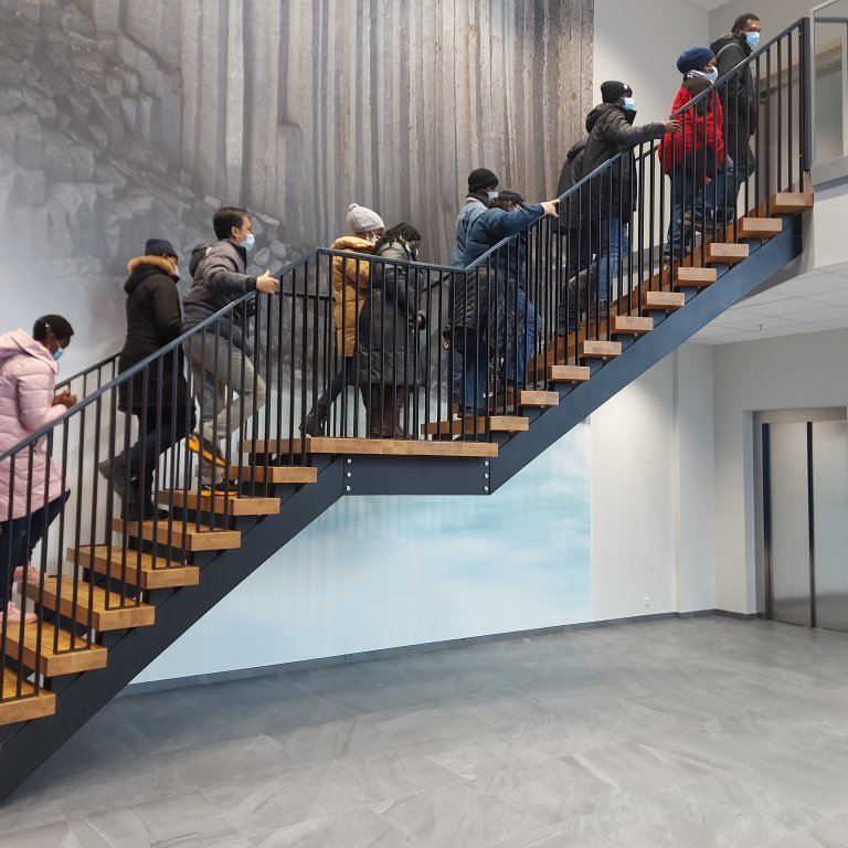 Fellows enter the plant