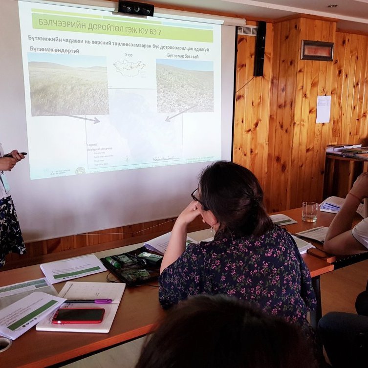 Bulgamaa Densambuu lecturing