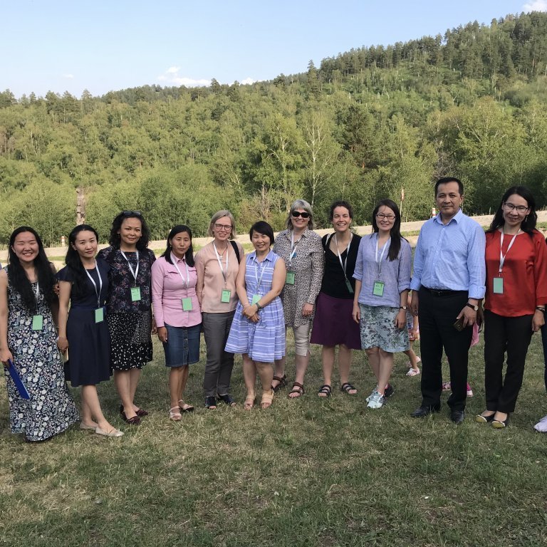 Celebrating the opening of the course on the first course day