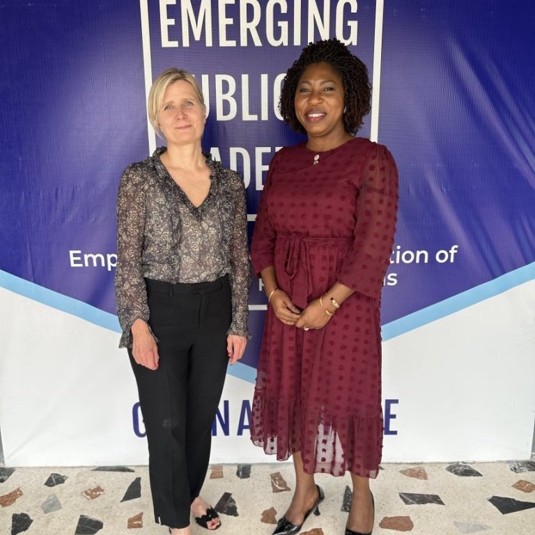 Dr. Irma Erlingsdóttir and Ms. Juliet Amoah, Country Director of Emerging Public Leaders of Ghana