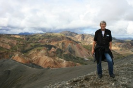 Dr. Ernst Huenges at the top of Mt. Bláhnúkur in Landmannalaugar, Central-South Iceland