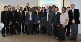 The fellows in 2009 and the chairman of the UNU-FTP board Mr. Johann Sigurjonsson, with the minister of fisheries and agrculture Mr. Jon Bjarnason
