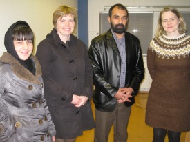 The GET fellows Latifa Hamidi and Hafiz Noori with the GET Project Manager, Annadís, and Hafdís Hanna the LRT Project Manager.
