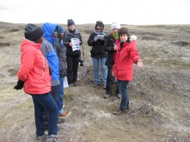 Gudrun Schmidt, a local consultant of SCSI in East Iceland, discusses landcare with the participants
