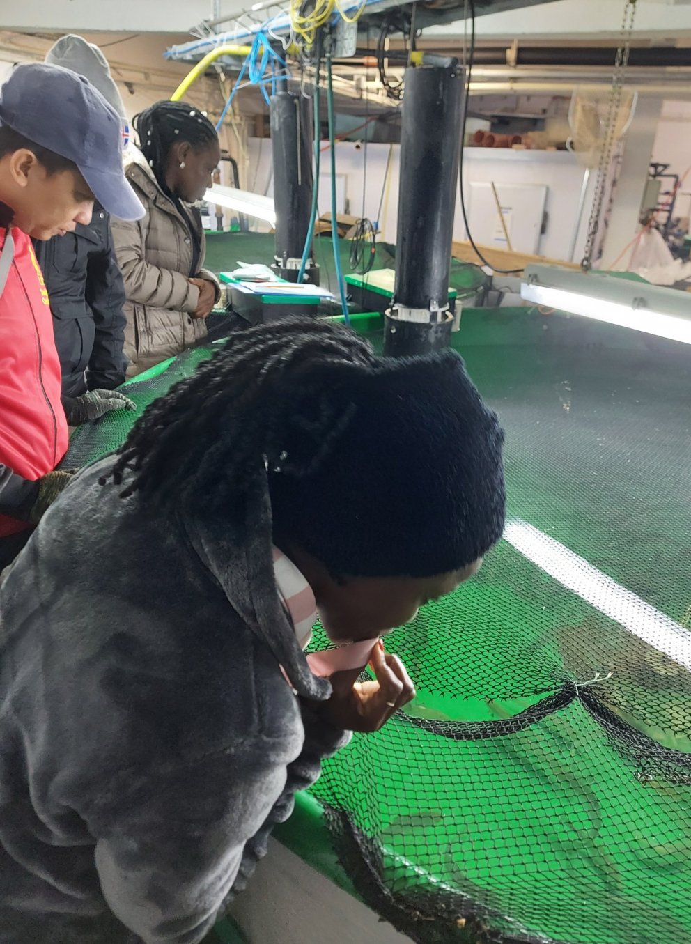 On a guided tour of the Department of Aquaculture and Fish Biology