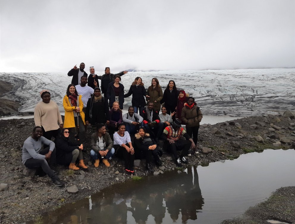 Fellows at the glacier Fláajökull in Vatnajökull national park