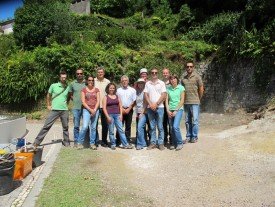 Participants and lecturers on a sampling mission in the field
