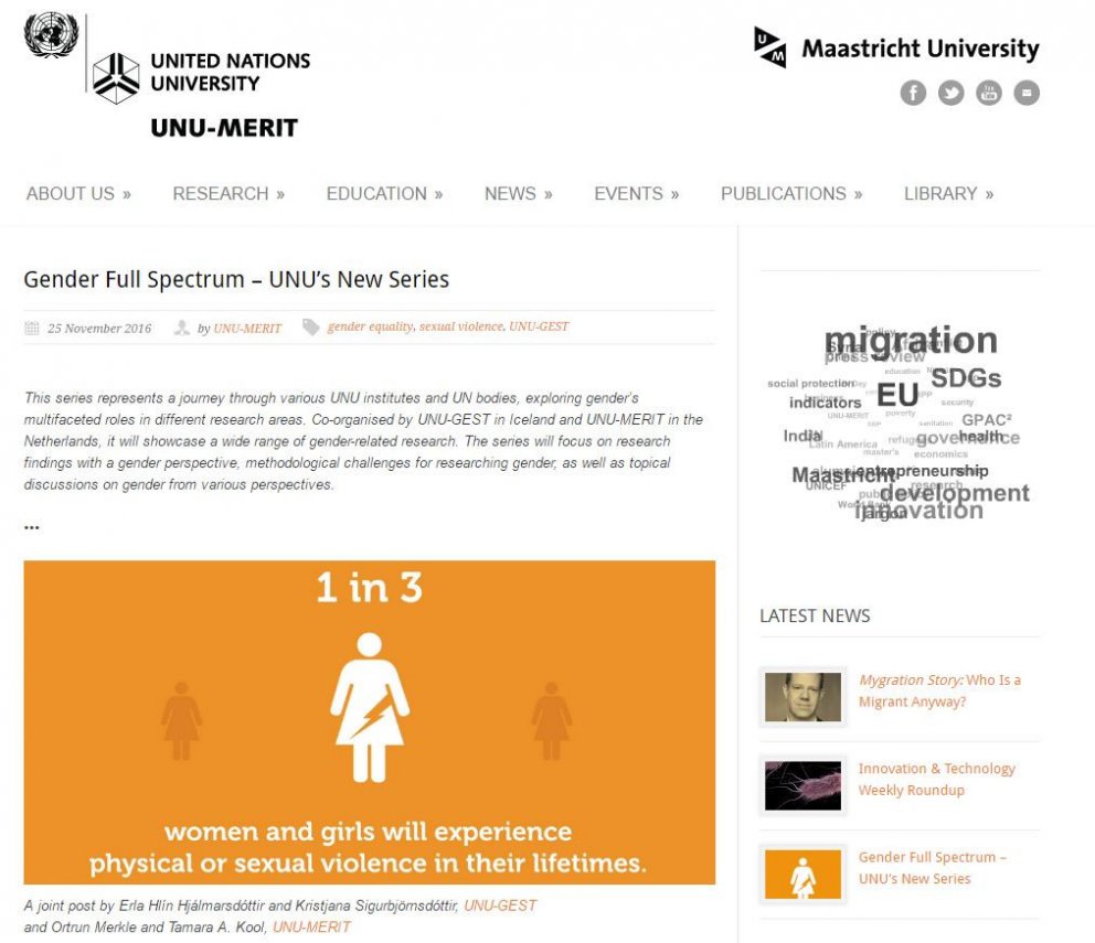 A snapshot from the Gender Full Spectrum web page.