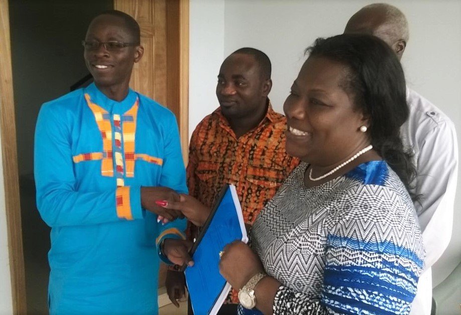 Daniel Amponsah and Nana Oye Lithur during the submission of Mr. Amponsah‘s final assignment titled …