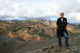 Dr. Ernst Huenges at the top of Mt. Bláhnúkur in Landmannalaugar, Central-South Iceland
