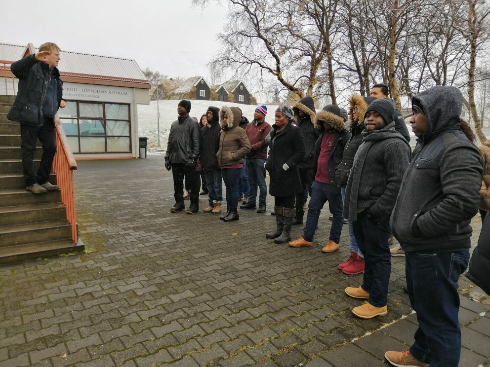 2018 FTP fellows on a site visit to Holar, Northern Iceland