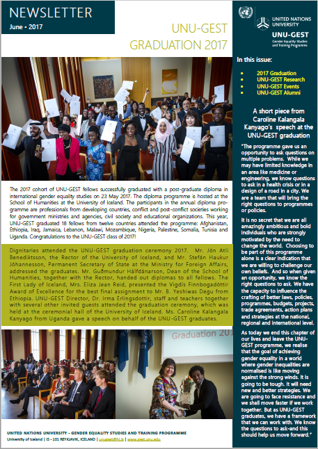UNU-GEST June Newsletter is out!