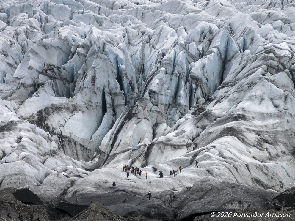 The 2026 GEST Fellows on Fláajökull with Dr. Þorvarður Árnason