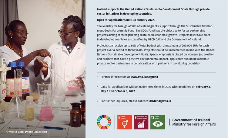 Icelandic support for private sector initiatives through the SDGs Partnership Fund – Private Sector …