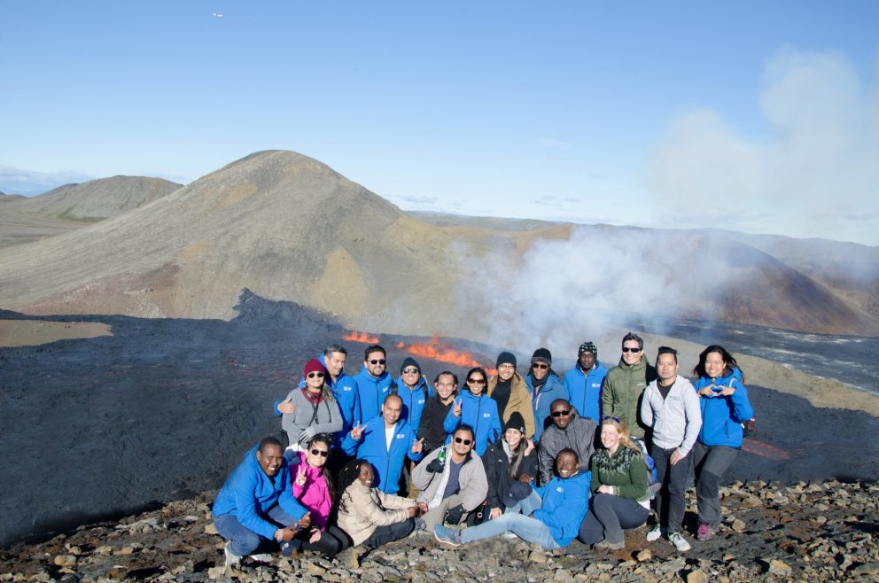 GTP fellows on a site visit to the eruption site