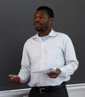 Mr Harrington Nyirenda presents his project