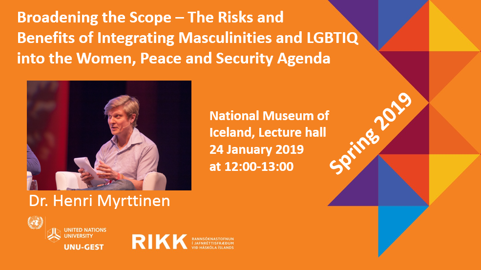 RIKK & UNU-GEST Joint Lecture Series: Second Lecturer, Dr. Henri Myrttinen