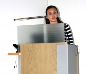 Mariela presenting geothermal development in Nicaragua