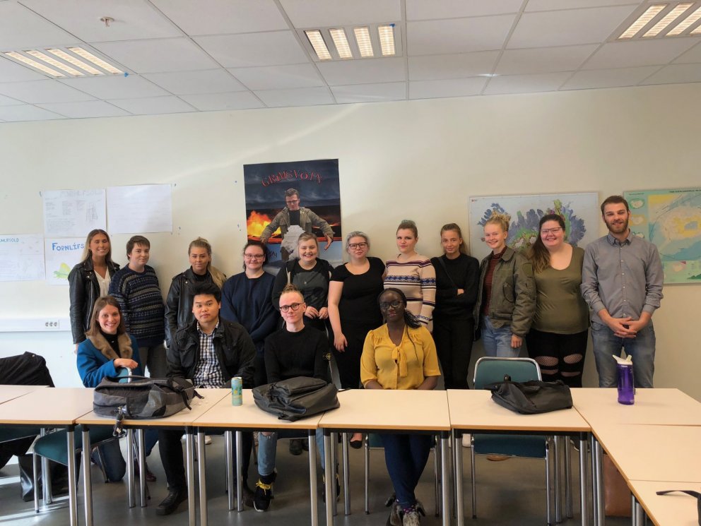 The three fellows with the Icelandic students