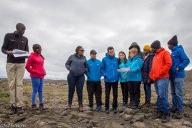 Group receives information from a guide