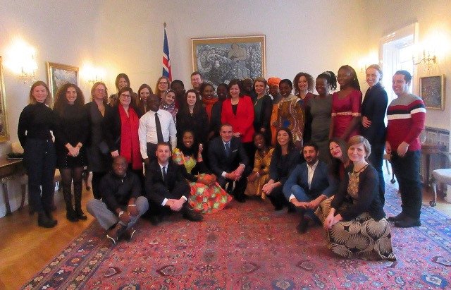 The President and the First Lady of Iceland with the UNU-GEST fellows