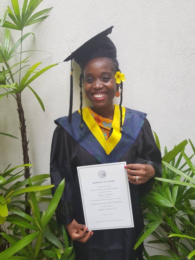 Beatrice Dossah, GRÓ LRT scholarship recipient, graduates from University of Iceland