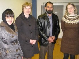 The GET fellows Latifa Hamidi and Hafiz Noori with the GET Project Manager, Annadís, and Hafdís Hann…