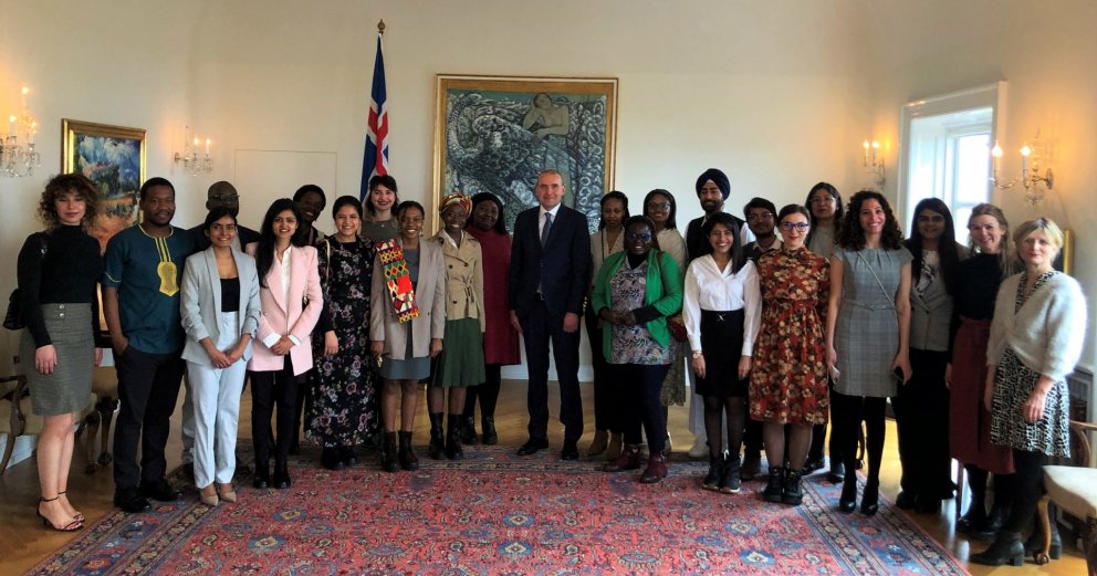 The GRÓ GEST fellows of 2022 with the president of Iceland, Mr. Guðni Th. Jóhannesson