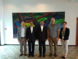 Iranian ambassador Mr. M. H. Habibol (center).