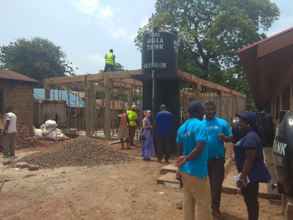 Construction of the kiln shelter in Tombo, Sierra Leone