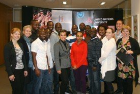 Christiana Figueres with the Fellows and staff