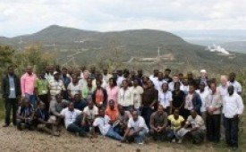 The participants on a field trip in Olkaria
