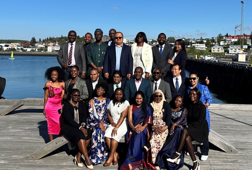 GRÓ FTP fellows 2024-25. First row from left: Ben Kiddue (Kenya), Augusto Magalhaes (Angola), Henry …