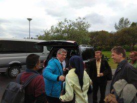 Celebrating with former fellows