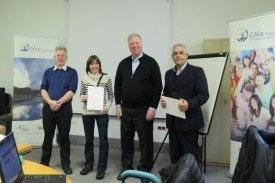 UNU-GTP certificates being presented to participants