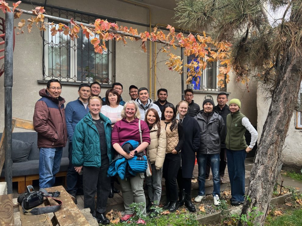The training course participants and facilitators outside CAMP Alatoo offices in Bishkek