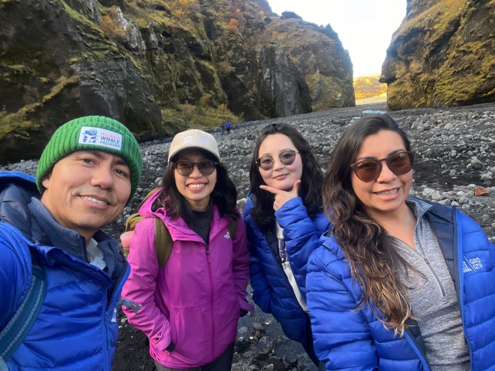 Aura (far right) with GRÓ GTP fellows on a fieldtrip in Iceland
