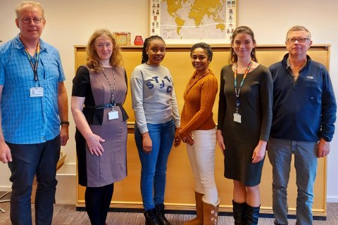 From left: Thor Asgeirsson, Julie Ingham, Etuna Haimbili, Kimberlee Cooke-Panton, Mary Frances Davidson, and Tumi Tomasson