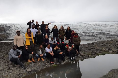 Fellows at the glacier Fláajökull in Vatnajökull national park